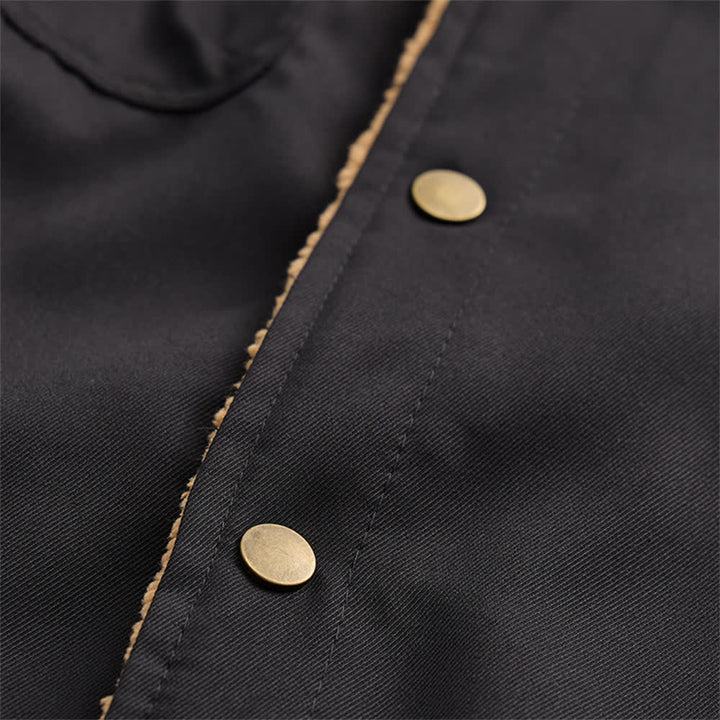 Men's Western Bull Print Canvas Jacket With Stand Collar - image 11