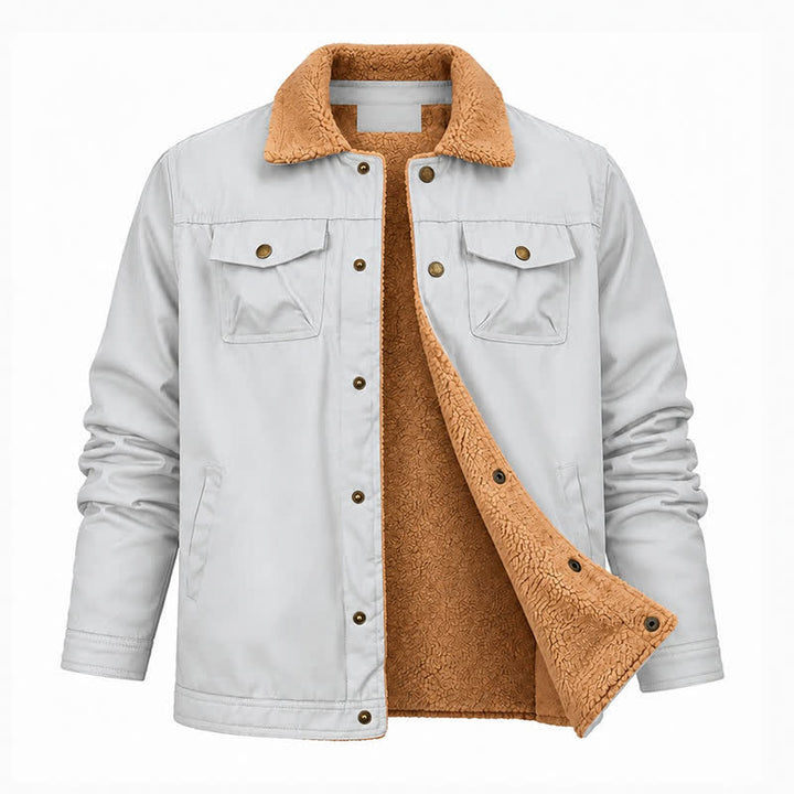 Men's Vintage Thick Warm Canvas Winter Trucker Jacket - image 11