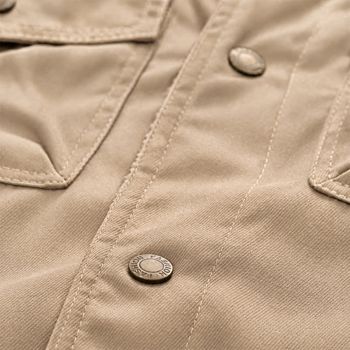 Men's Vintage Thick Warm Canvas Winter Trucker Jacket - image 5