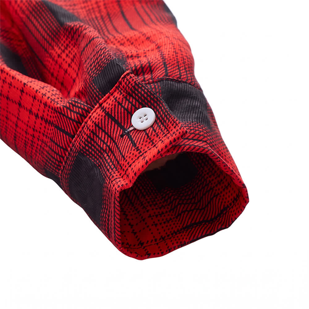 Men's Red Plaid Thick Winter Work Shirt Jacket - image 8
