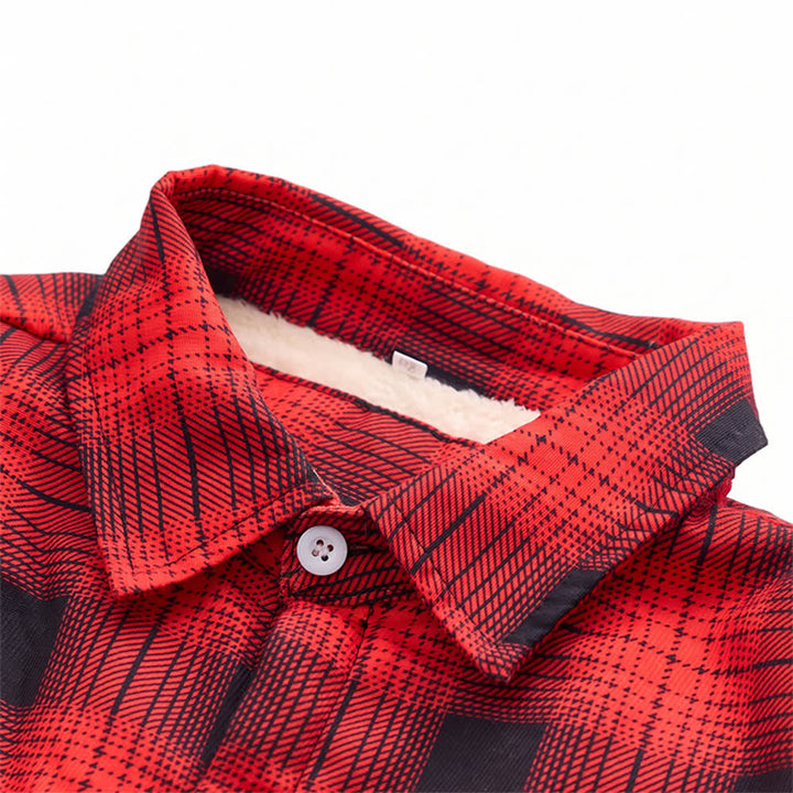 Men's Red Plaid Thick Winter Work Shirt Jacket - image 4