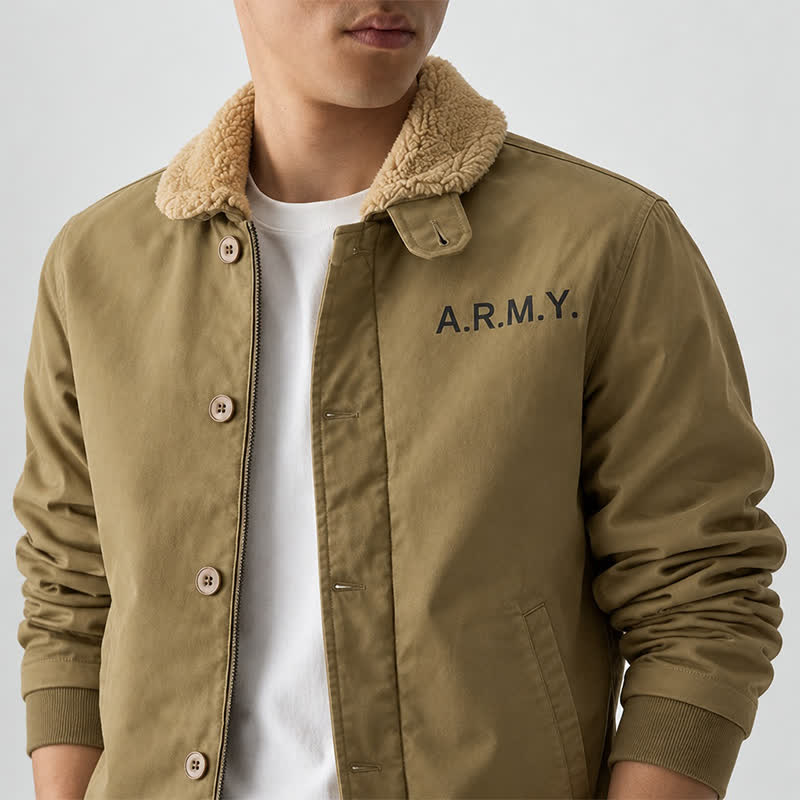Men's Warm Military Jacket Winter Bomber Coat - image 3