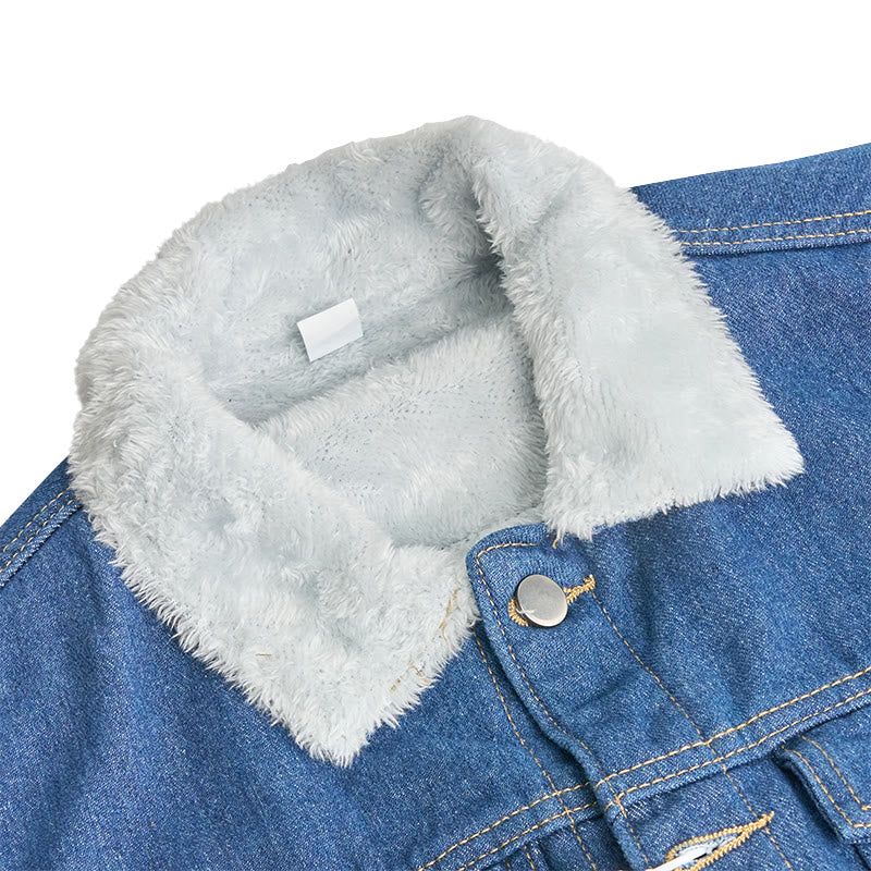 Men's Fleece-Lined Denim Trucker Jacket - image 4