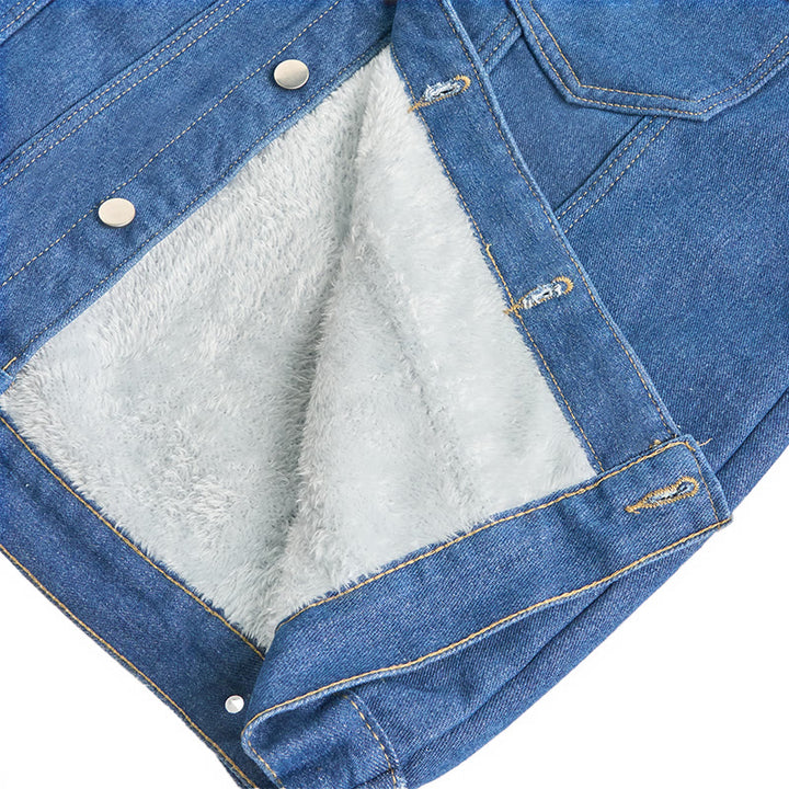 Men's Fleece-Lined Denim Trucker Jacket - image 5
