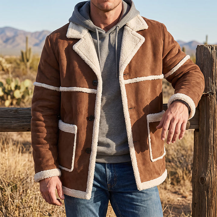 British Style Shearling Coat For Men - image 0