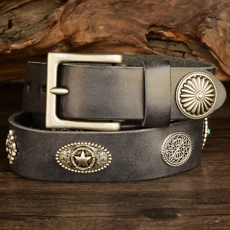 Men's Punk Heavy Metal Studded Leather Belt