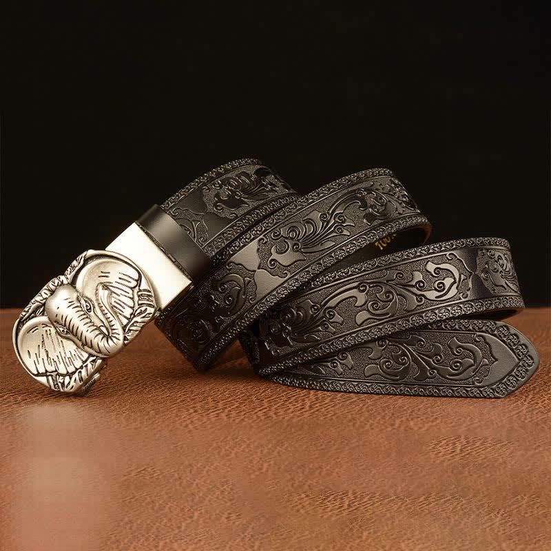 Men's Big-Eared Elephant Leather Belt