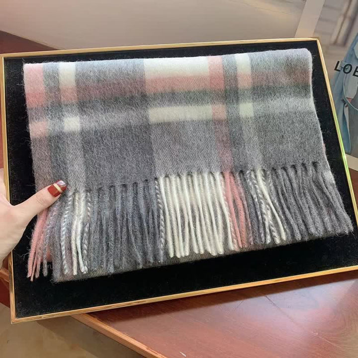 Unisex Lamb Edinburgh Big Warm Plaid Scarf - image 35