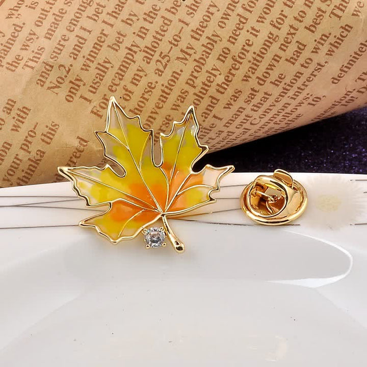 Women's Autumn Gold Maple Leaf Brooch