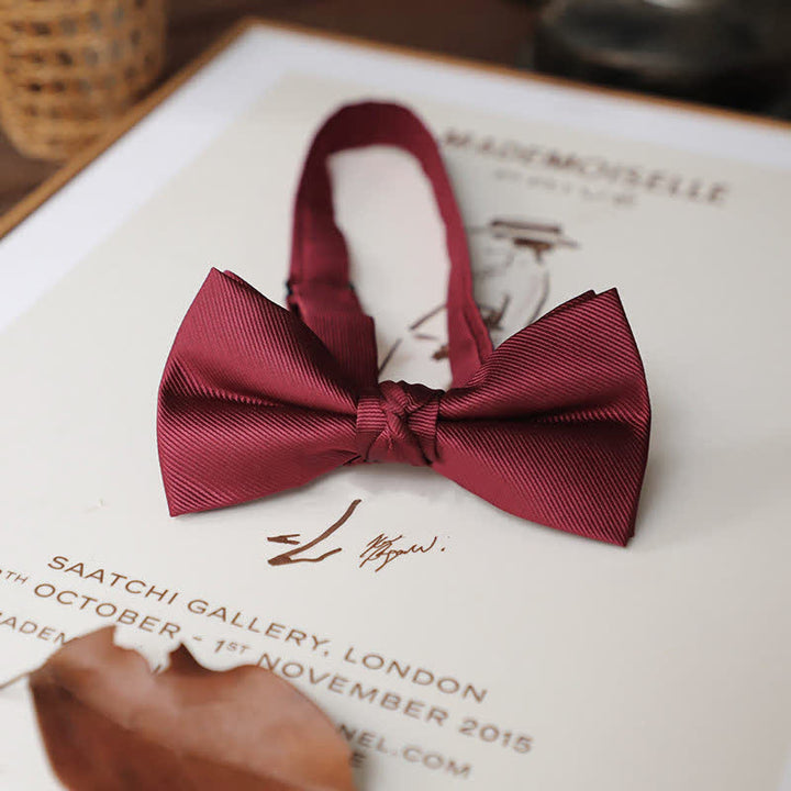 Men's Delicate Vintage Plain Bow Tie