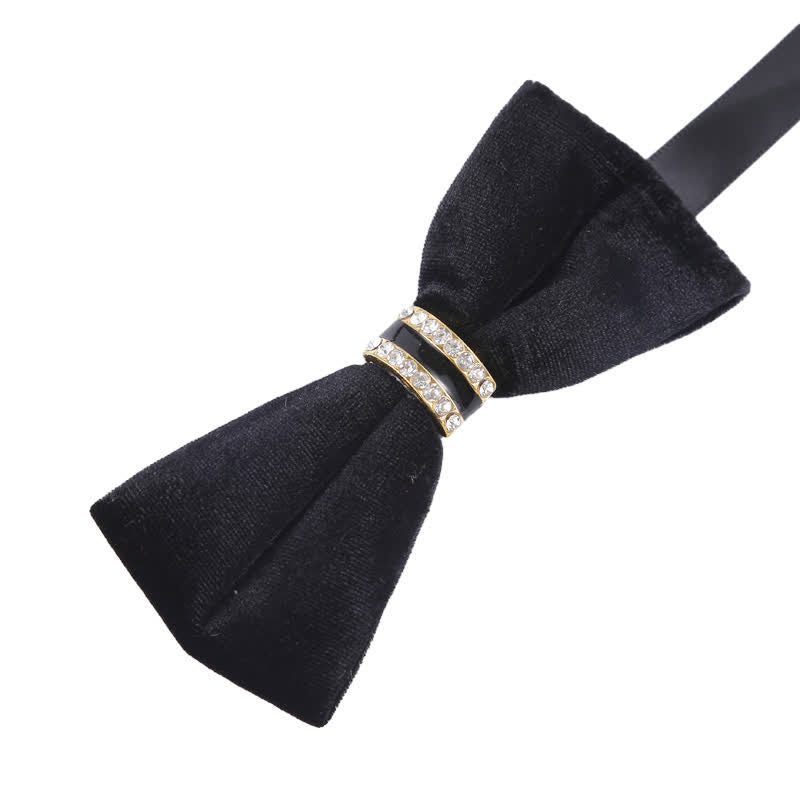 Men's Luxury Crystal Velvet Plain Bow Tie