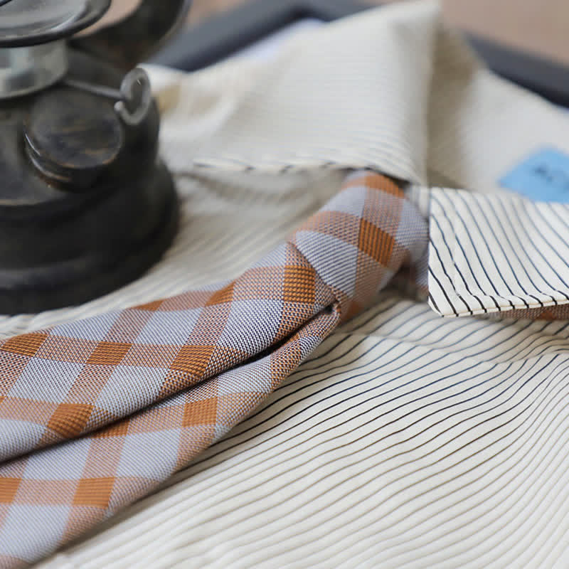 Men's Preppy Style Two-Tone Plaid Necktie - image 6