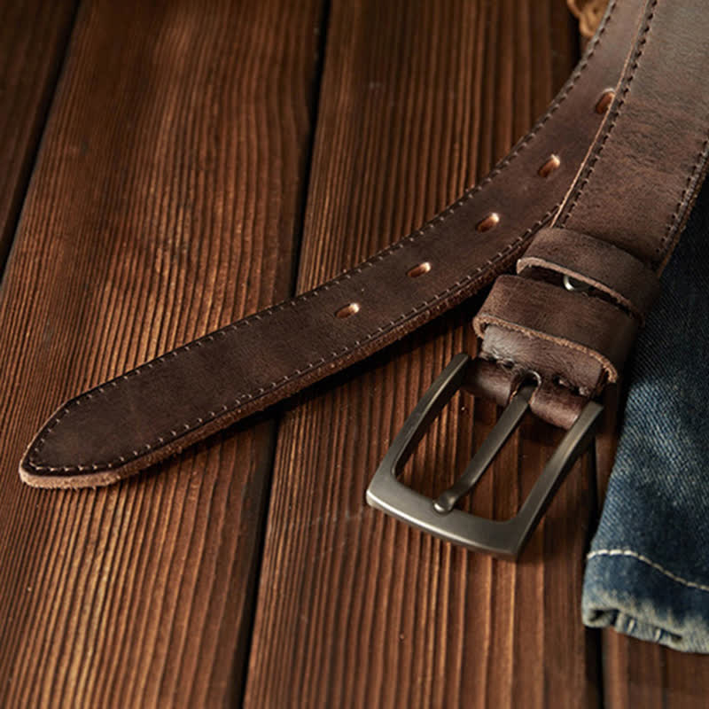 Men's Classic Textured Cowboy Leather Belt - image 7