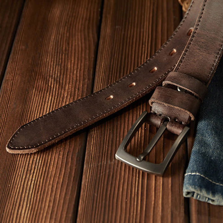 Men's Classic Textured Cowboy Leather Belt - image 7