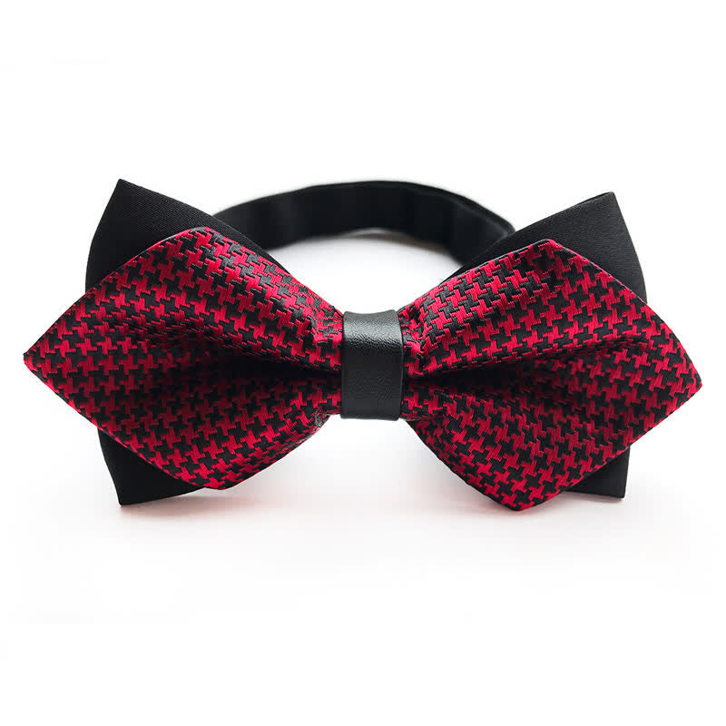 Men's Paisley Double-layer Pointed Bow Tie