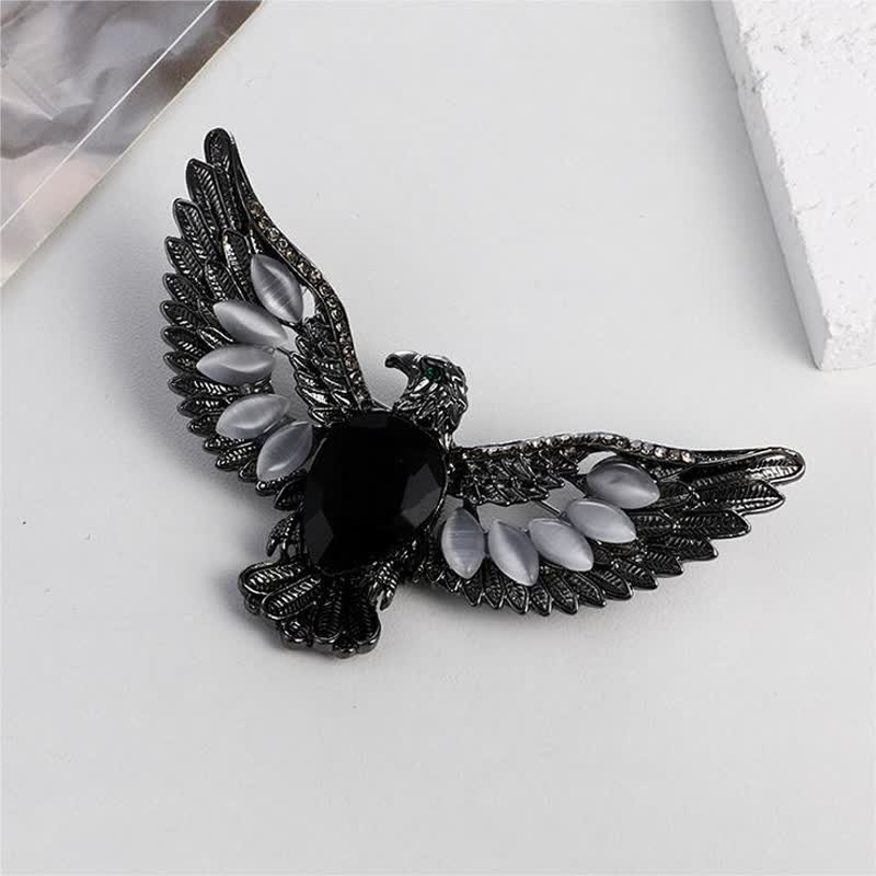 Men's Flying Hawk Gem Brooch