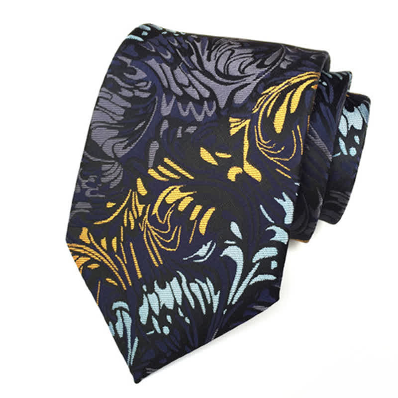 Men's Novelty Paisley Striped Flower Necktie