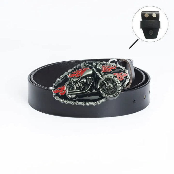 Men's Punk Locomotive Motorcycle Leather Belt