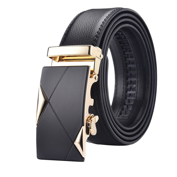 Men's Luxury Embossed Automatic Buckle Leather Belt