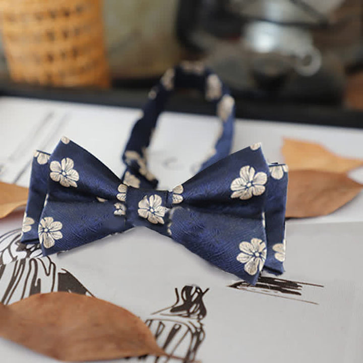 Men's Retro Floral Leaves Bow Tie