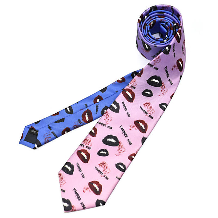 Men's Creative Funny Printed Necktie - Lips - image 13