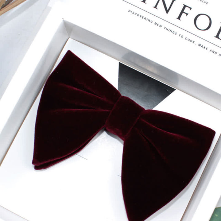 Men's Gentleman Oversize Droopy Velvet Bow Tie