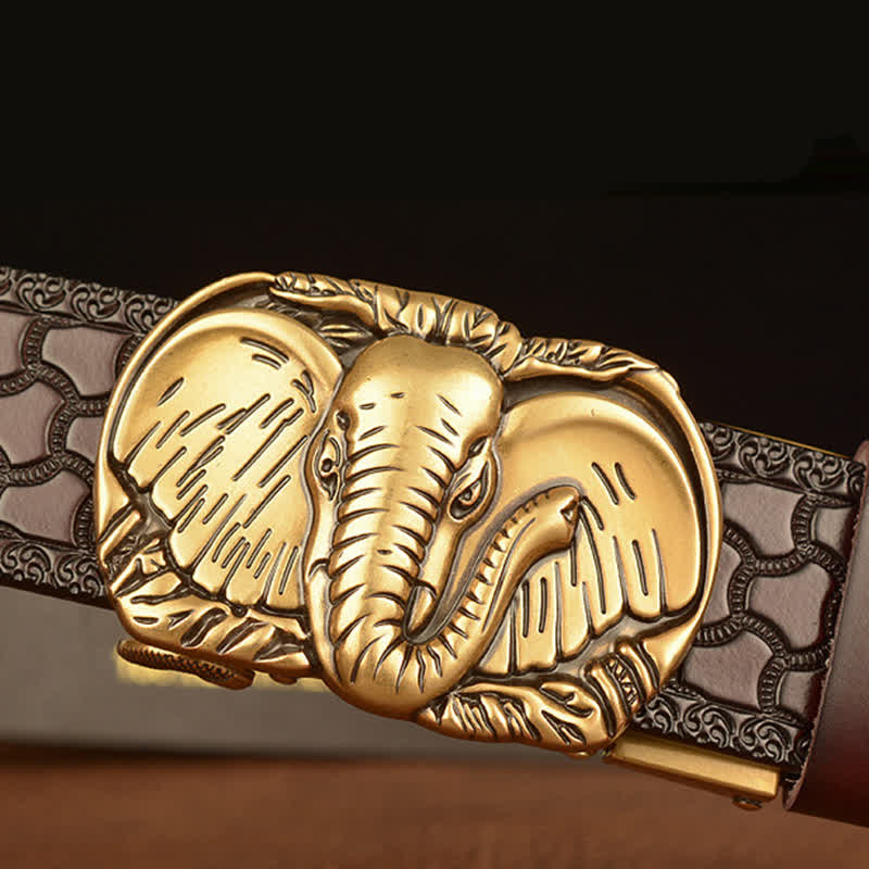 Men's Big-Eared Elephant Leather Belt