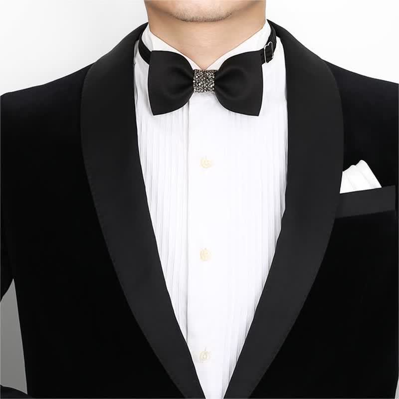 Men's Central Sparkly Accent Bow Tie - image 5