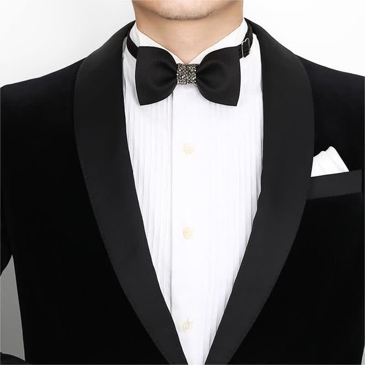 Men's Central Sparkly Accent Bow Tie - image 5