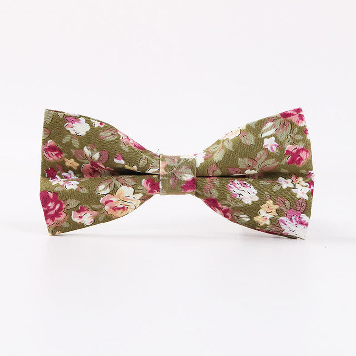 Men's Cotton Forest Floral Printing Bow Tie