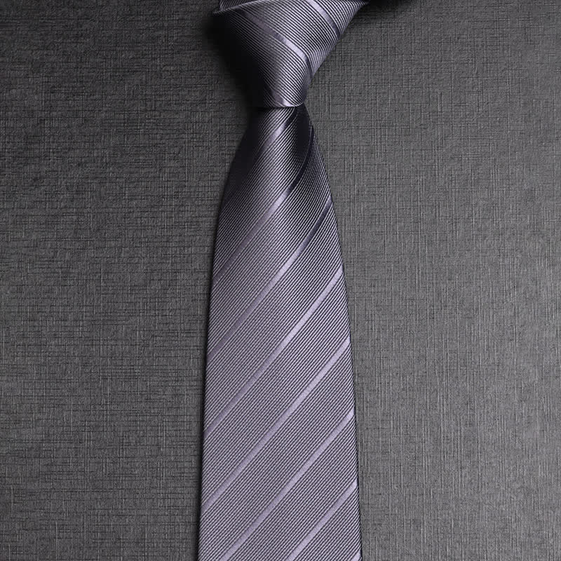 Men's Dark Colored Twill Business Necktie - Gray - image 2