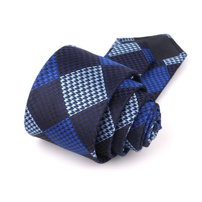 Men's Visual Patchwork Large Check Necktie