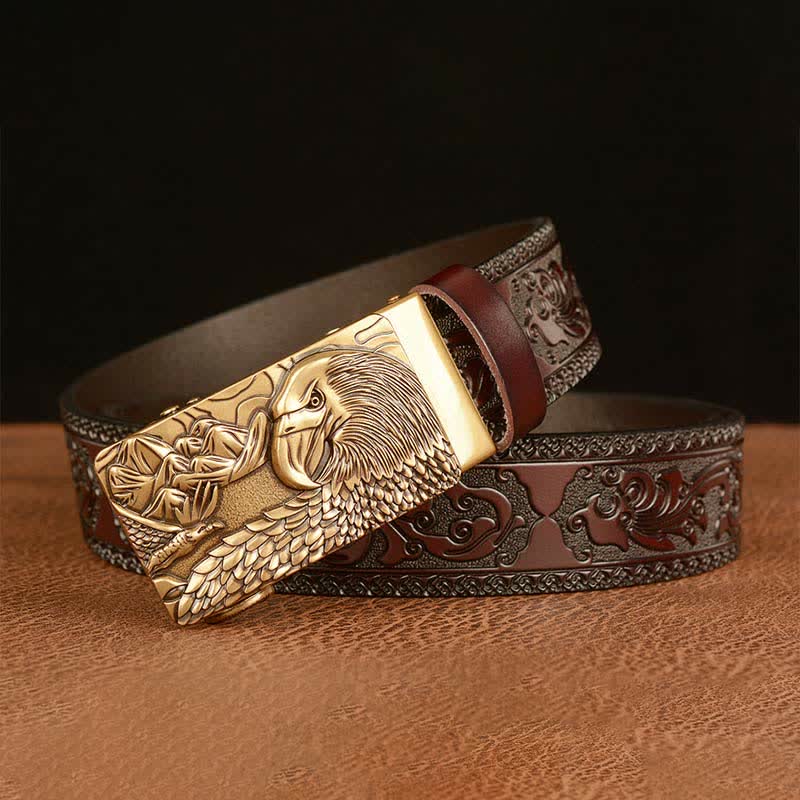 Men's Landscape Animal Eagle Leather Belt