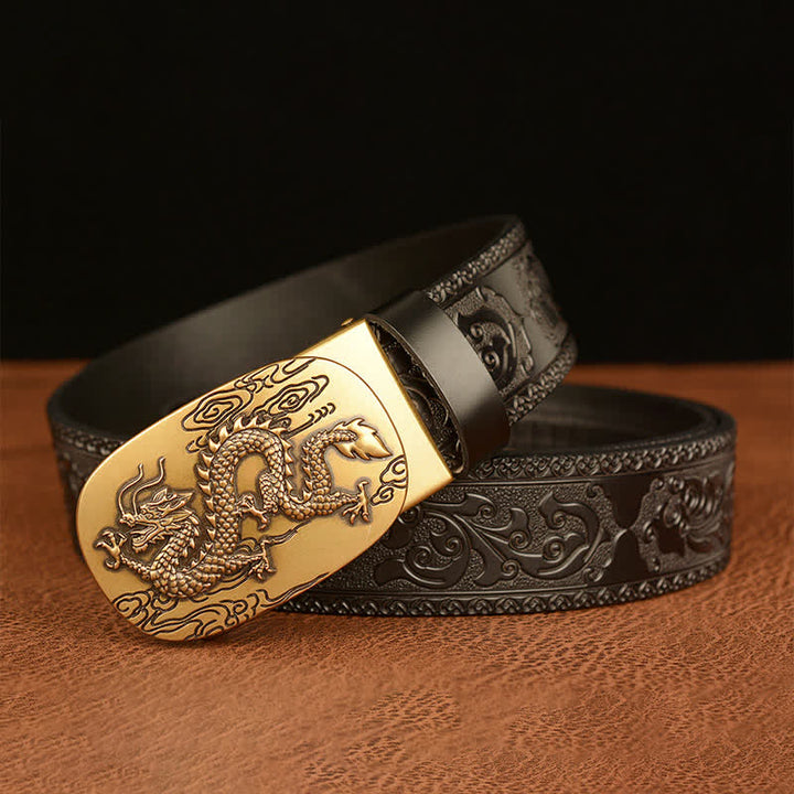 Men's Dragon Soaring In The Sky Leather Belt