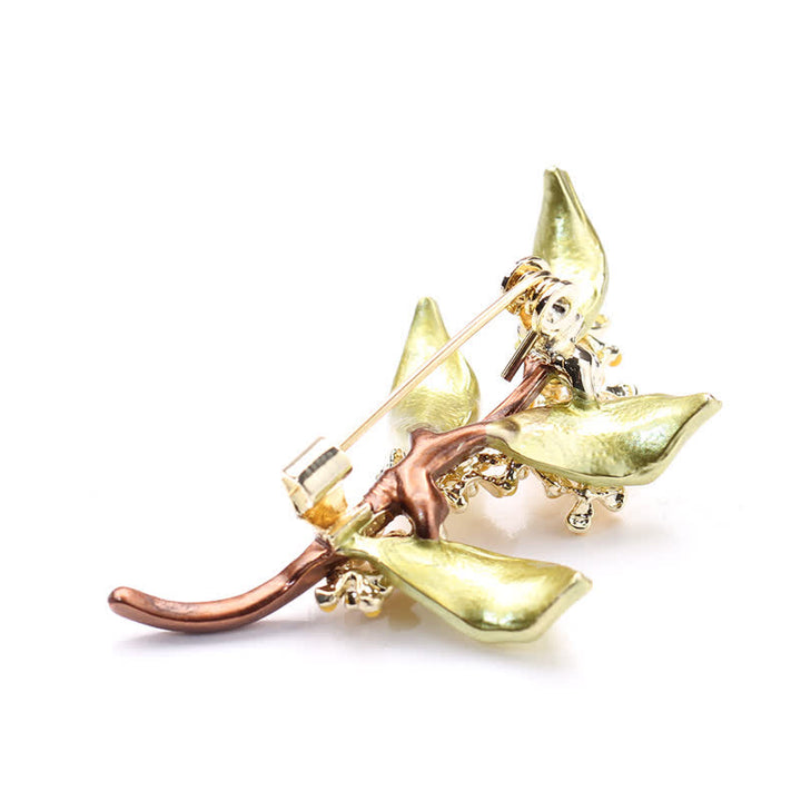 Women's Fragrans Leaves Branch Brooch