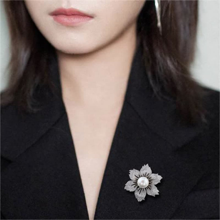 Women's Bright Pearl Luxury Bauhinia Brooch