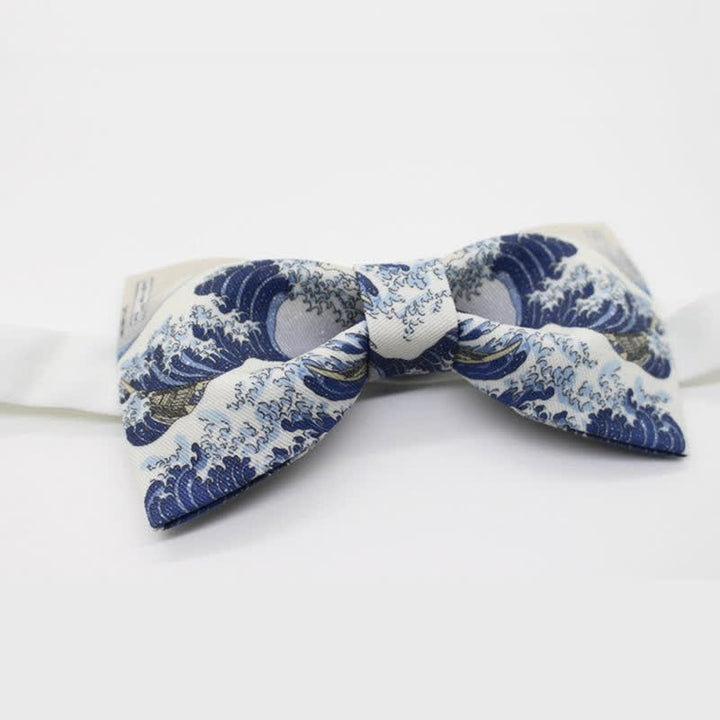 Men's Ocean Blue Waves Bow Tie