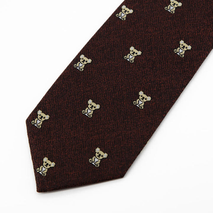 Men's Dark Coffee Lovely Yellow Koala Necktie