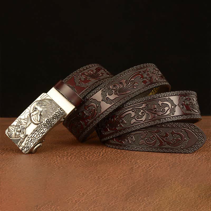 Men's Landscape Animal Eagle Leather Belt