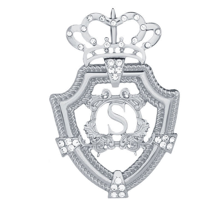 Men's Royal English Letter Crown Brooch