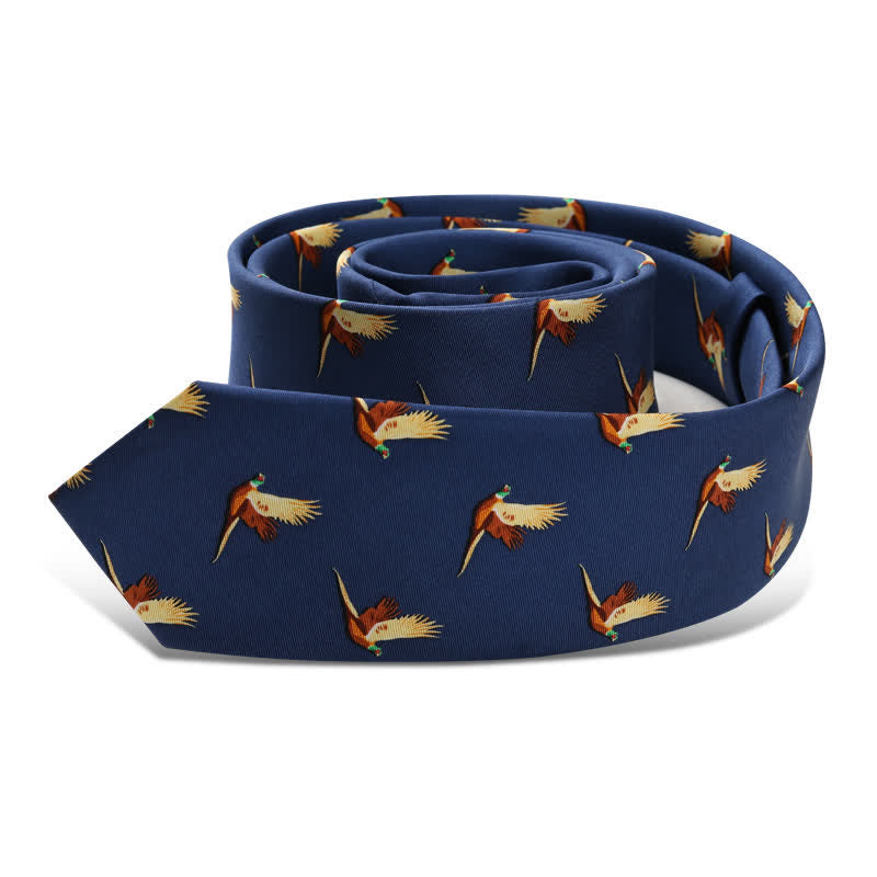 Men's Navy Blue Pheasant Flighting Necktie