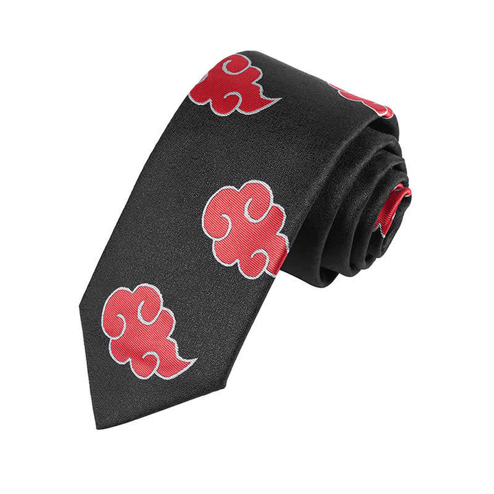 Men's Akatsuki Red Clouds Cosplay Anime Necktie