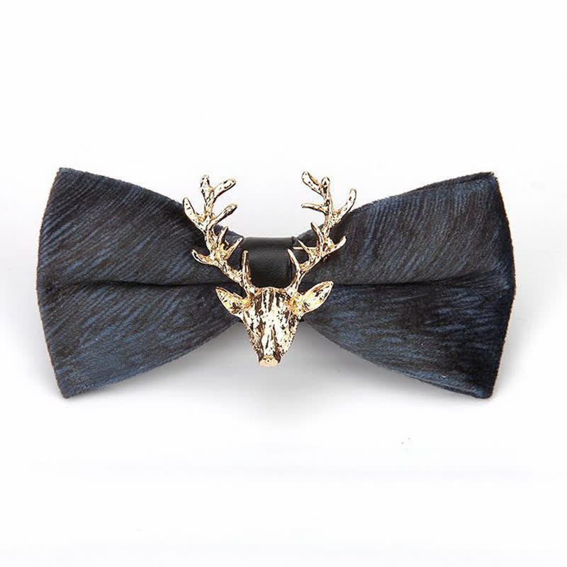 Men's Reindeer Head Velvet Bow Tie