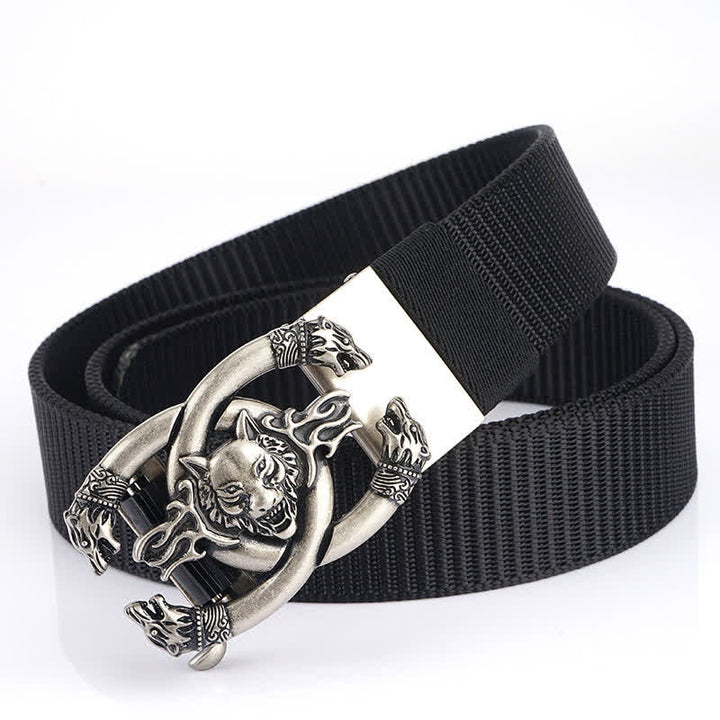 Men's Fierce Wolves In Flame Nylon Belt