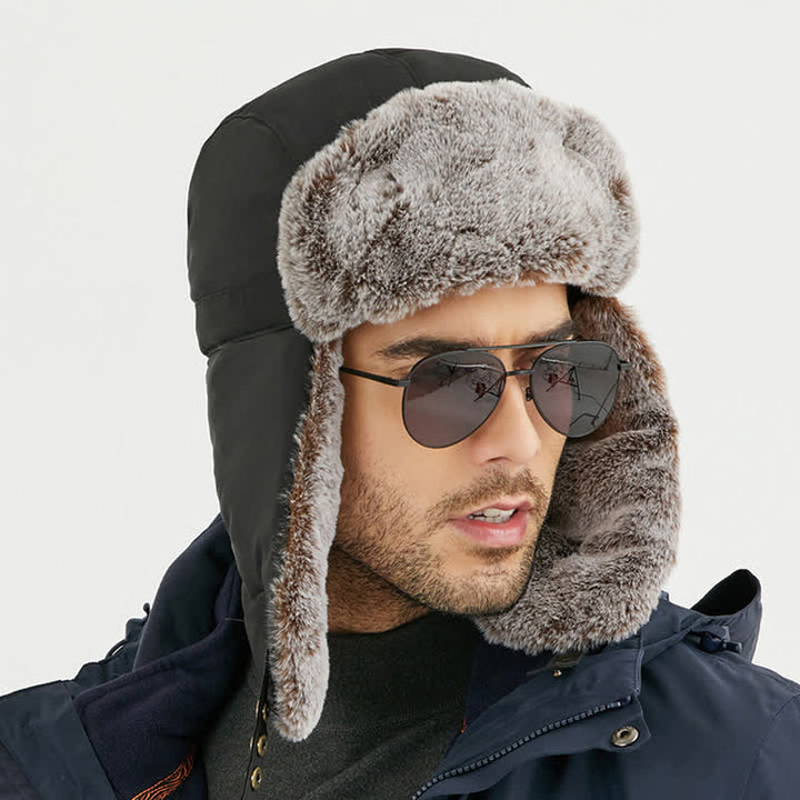 Skiing Windproof Faux Rabbit Fur Trapper Hat