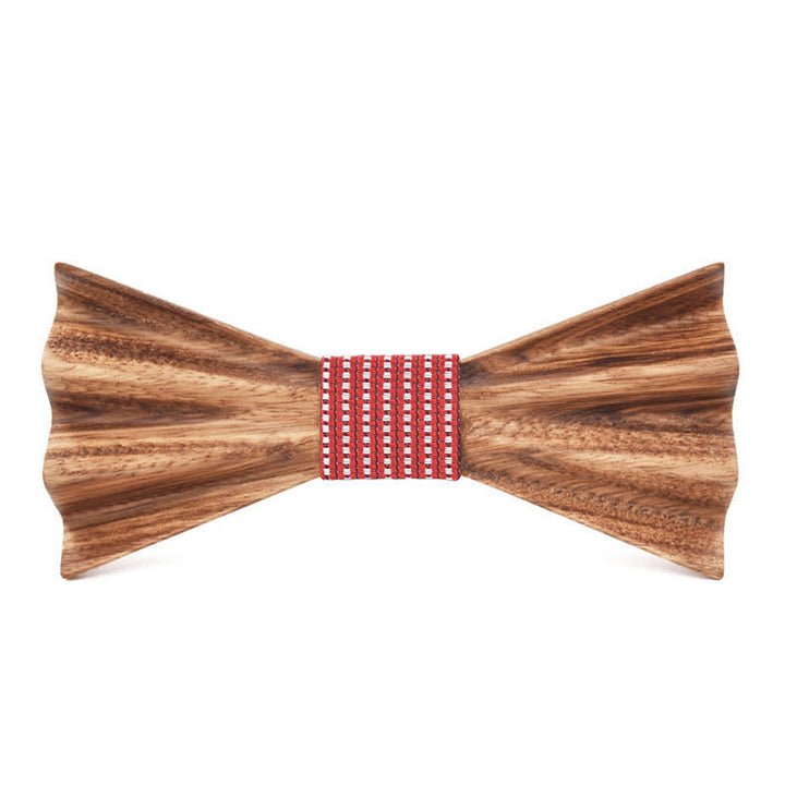 Men's Brown Stereo 3D Folded Wooden Bow Tie