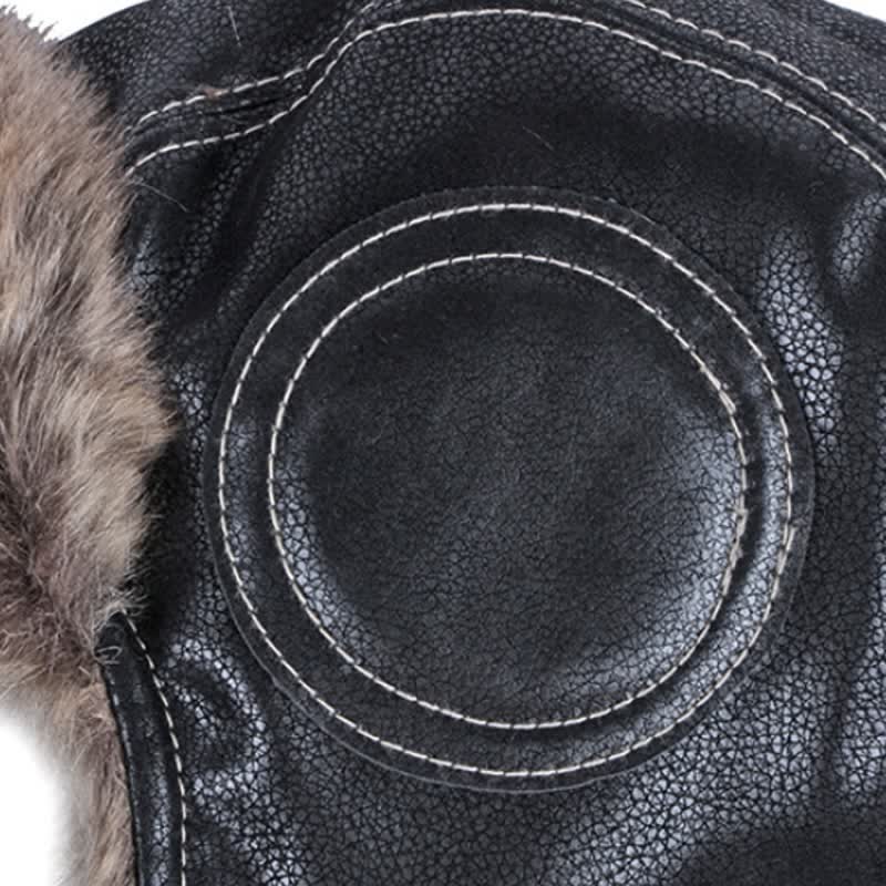 Soft Fluffy Ear Protection Imitation Leather Trapper Hat