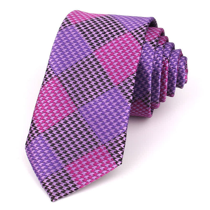 Men's Visual Patchwork Large Check Necktie