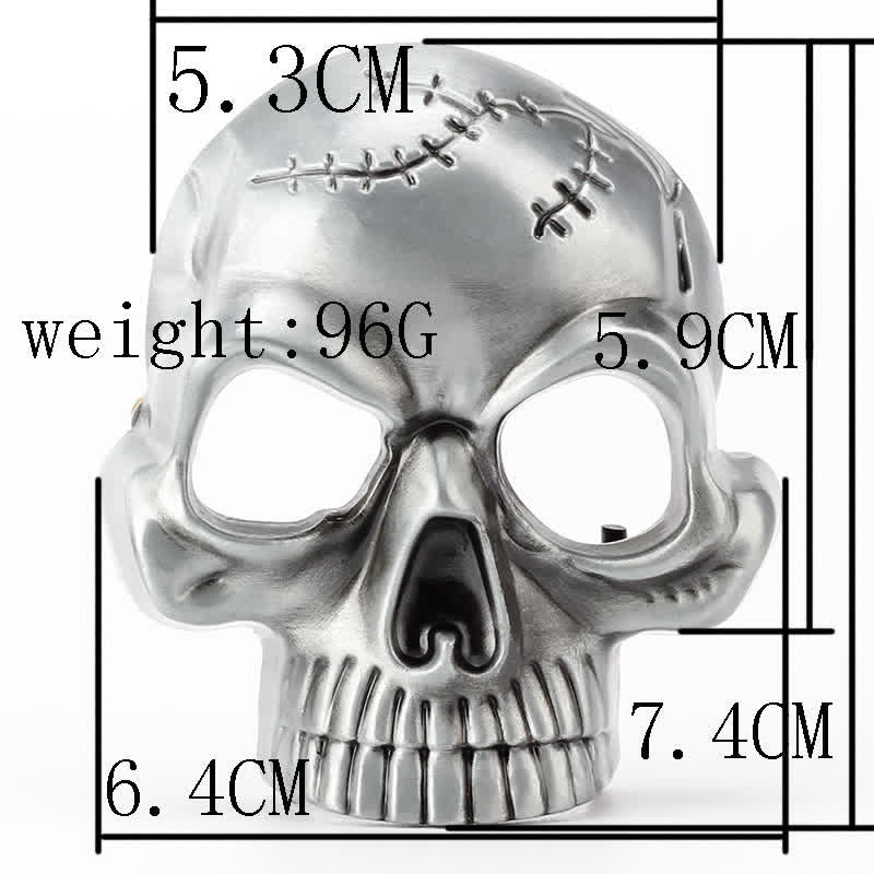 Men's Gothic Skull Face Head Leather Belt