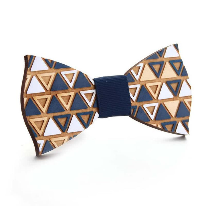 Men's Puzzle Pieces Painting Wooden Bow Tie